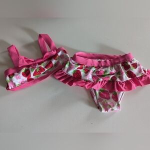 Toddler Girl Swimsuit Summer Strawberry Pink 12-18 Months 2 Pieces